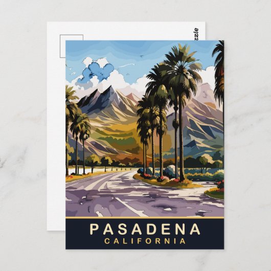 カリフォルニア州レジデンタルエリアPasadena ポストカード (正面/裏面)