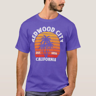 カリフォルニア州レッドウッドシティ カリフォルニア ヴィンテージ ディストressed frie tシャツ