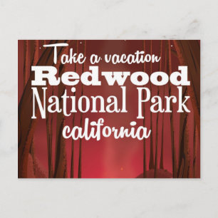 カリフォルニア州レッドウッド国立公園 旅行ポスター ポストカード