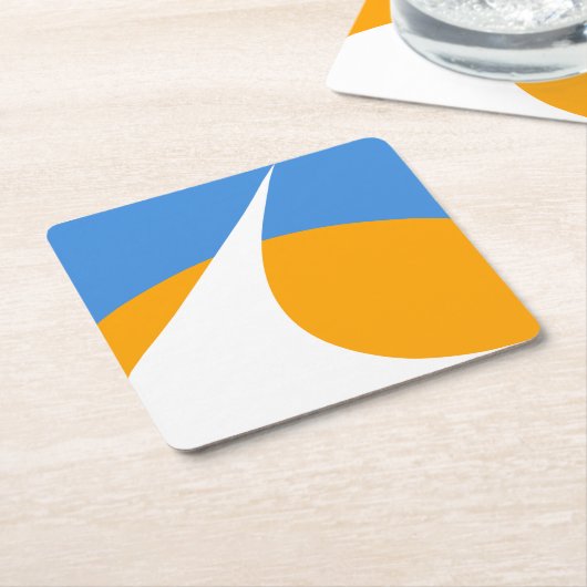 カリフォルニア州レディング州旗 スクエアペーパーコースター (アングル)