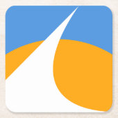 カリフォルニア州レディング州旗 スクエアペーパーコースター (正面)