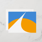 カリフォルニア州レディング州旗 箔シーズンポストカード (正面/裏面)