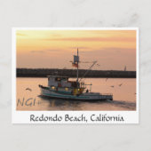 カリフォルニア州レドンドービーチのタグボート ポストカード (正面)