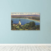 カリフォルニア州レドンド&ヘルモサビーチのビュー キャンバスプリント (インサイチュ (ウッドフロア))