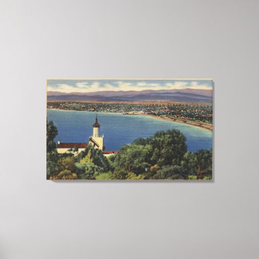 カリフォルニア州レドンド&ヘルモサビーチのビュー キャンバスプリント (正面)