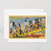 カリフォルニア州ロサンゼルスからのヴィンテージの挨拶 ポストカード (正面/裏面)