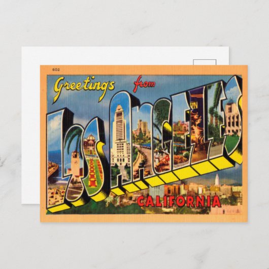 カリフォルニア州ロサンゼルスの挨拶 ポストカード (正面/裏面)