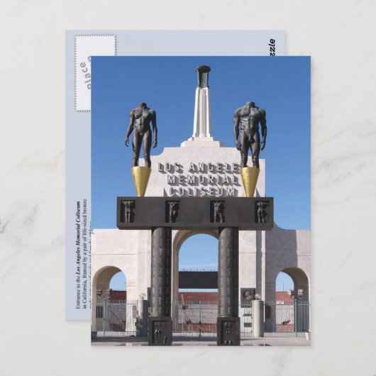 カリフォルニア州ロサンゼルスメモリアル・コリスムへの入口 ポストカード (正面/裏面)