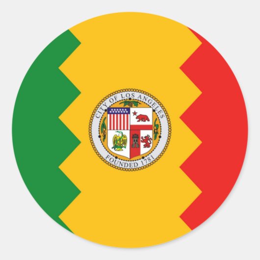 カリフォルニア州ロサンゼルス州旗のシール ラウンドシール (正面)