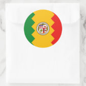 カリフォルニア州ロサンゼルス州旗のシール ラウンドシール (バッグ)