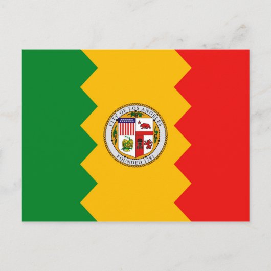 カリフォルニア州ロサンゼルス州旗はがき ポストカード (正面)