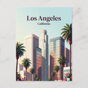 カリフォルニア州ロサンゼルス市中心部スカイライン ポストカード