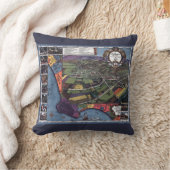 カリフォルニア州ロサンゼルス 古地図 空中都市地図 クッション (ブランケット)