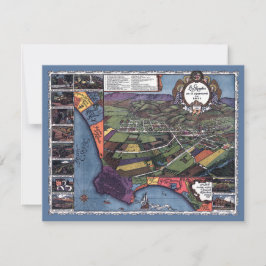 カリフォルニア州ロサンゼルス 古地図 空中都市地図 招待状