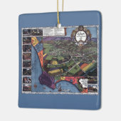 カリフォルニア州ロサンゼルス 古地図 空中鳥瞰図 セラミックオーナメント (左)