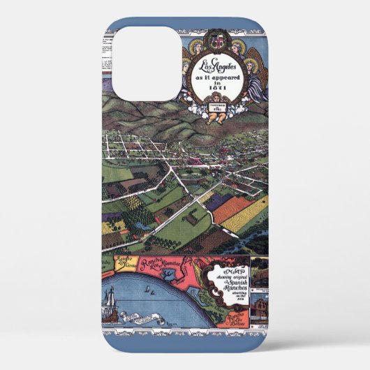カリフォルニア州ロサンゼルス 古地図 航空図 Case-Mate iPhoneケース (裏面)
