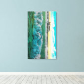 カリフォルニア州ロングビーチのブレーカー キャンバスプリント (インサイチュ (ウッドフロア))