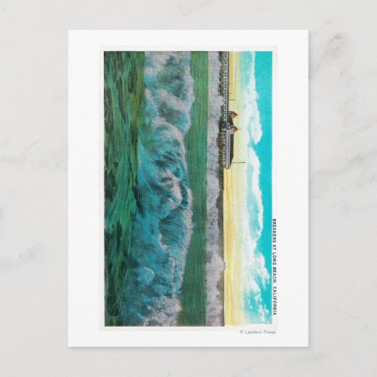 カリフォルニア州ロングビーチのブレーカー ポストカード (正面)