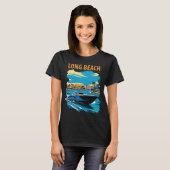 カリフォルニア州ロングビーチの港と船の旅 Tシャツ (正面フル)