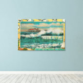 カリフォルニア州ロングビーチの満潮 キャンバスプリント (インサイチュ (ウッドフロア))
