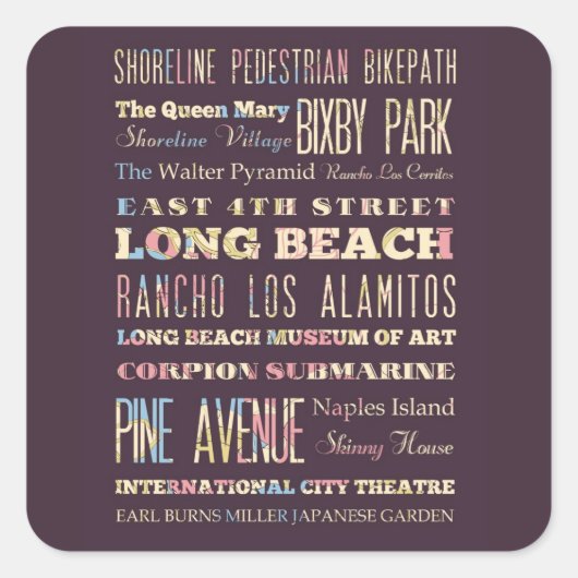 カリフォルニア州ロングホテルの有名なビーチ。 スクエアシール (正面)