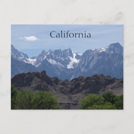 カリフォルニア州ローンパインの山々 ポストカード (正面)