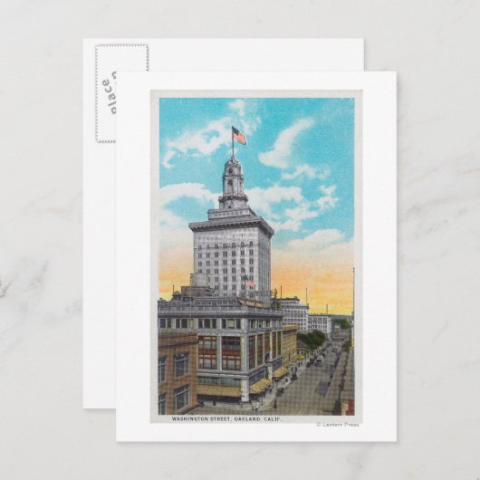 カリフォルニア州ワシントンStreetOaklandの空中表示 ポストカード (正面/裏面)