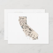 カリフォルニア州ヴィンテージ写真マップアンティーク州グラフ ポストカード (正面/裏面)