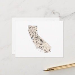 カリフォルニア州ヴィンテージ写真マップアンティーク州グラフ ポストカード