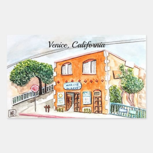 カリフォルニア州ヴェネツィア 長方形シール (正面)
