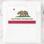 カリフォルニア州共和党の州旗 長方形シール (バッグ)