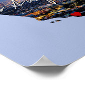 カリフォルニア州写真の挿入物と町名 ポスター (角)