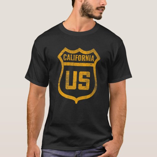 カリフォルニア州動揺してアメリカ高速道路風化R Tシャツ (正面)