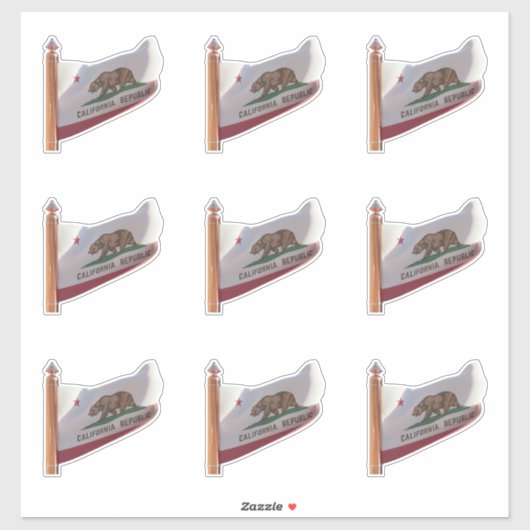 カリフォルニア州国旗 シール (シート)