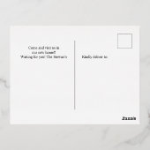 カリフォルニア州地図金ゴールドハートホーム移動 箔招待状ポストカード (裏面)