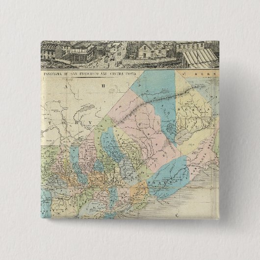 カリフォルニア州地図 缶バッジ (正面)
