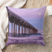 カリフォルニア州埠頭上の紫の夜明け クッション (ブランケット)