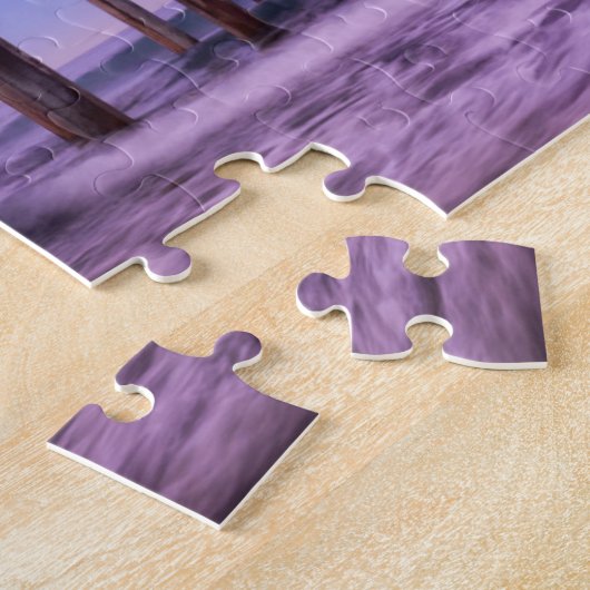 カリフォルニア州埠頭上の紫の夜明け ジグソーパズル (側面)