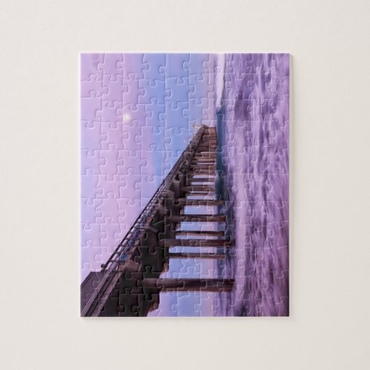 カリフォルニア州埠頭上の紫の夜明け ジグソーパズル (縦)