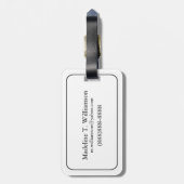 カリフォルニア州夕暮れの青い海の岬 ラゲッジタグ (裏面縦)