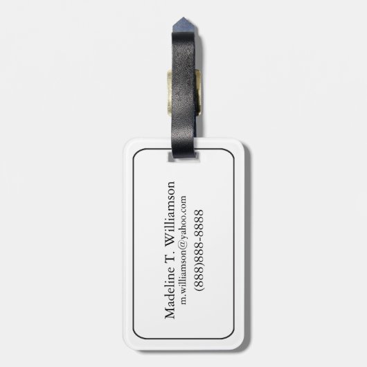 カリフォルニア州夕暮れの青い海の岬 ラゲッジタグ (裏面縦)