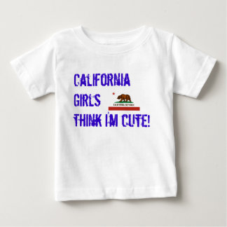カリフォルニア州州旗カリフォルニア考え女子I... ベビーTシャツ