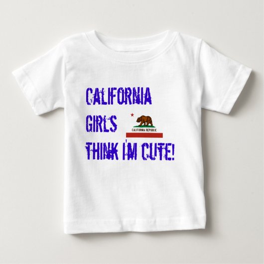カリフォルニア州州旗カリフォルニア考え女子I... ベビーTシャツ (正面)