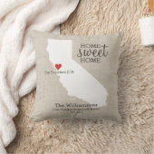 カリフォルニア州愛家の甘い家のカスタムな地図 クッション (ブランケット)