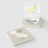 カリフォルニア州愛家の甘い家のカスタムな地図 ストーンコースター (横)