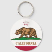 カリフォルニア州旗とカリフォルニアの休日の旅行/スポーツ キーホルダー (裏面)