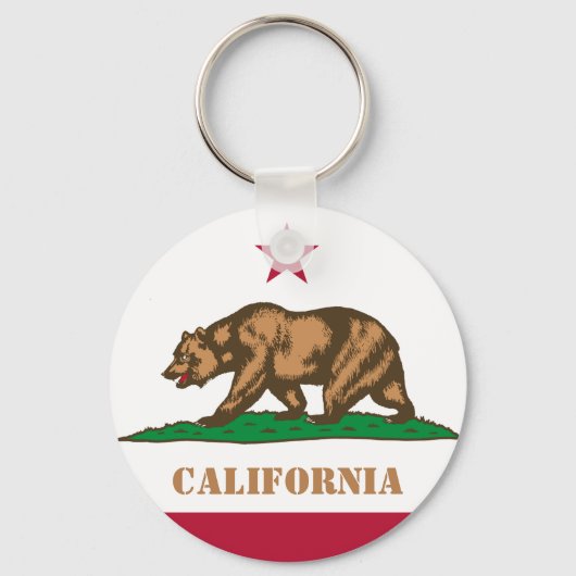 カリフォルニア州旗とカリフォルニアの休日の旅行/スポーツ キーホルダー (裏面)