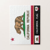 カリフォルニア州旗とカリフォルニア州アメリカ合衆国/アメリカ ジグソーパズル (縦)