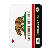 カリフォルニア州旗とカリフォルニア州/トラベルアメリカ マグネット (縦)