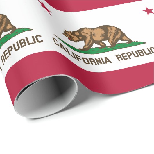 カリフォルニア州旗とカリフォルニア贈答品アメリカ/スポーツ ラッピングペーパー (ロールコーナー)